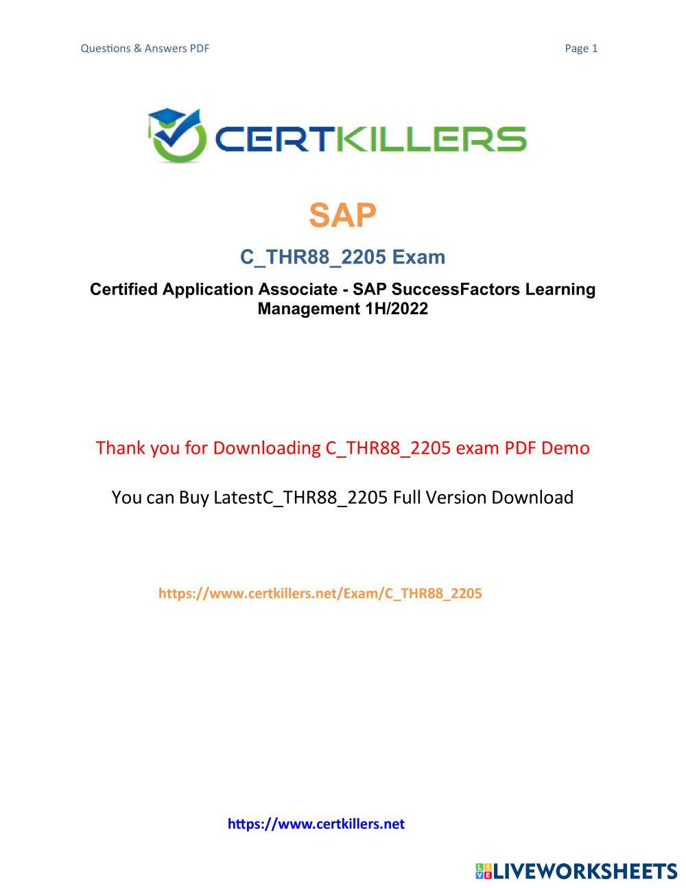 Demystifying C THR88 2205: Your Guide to SAP