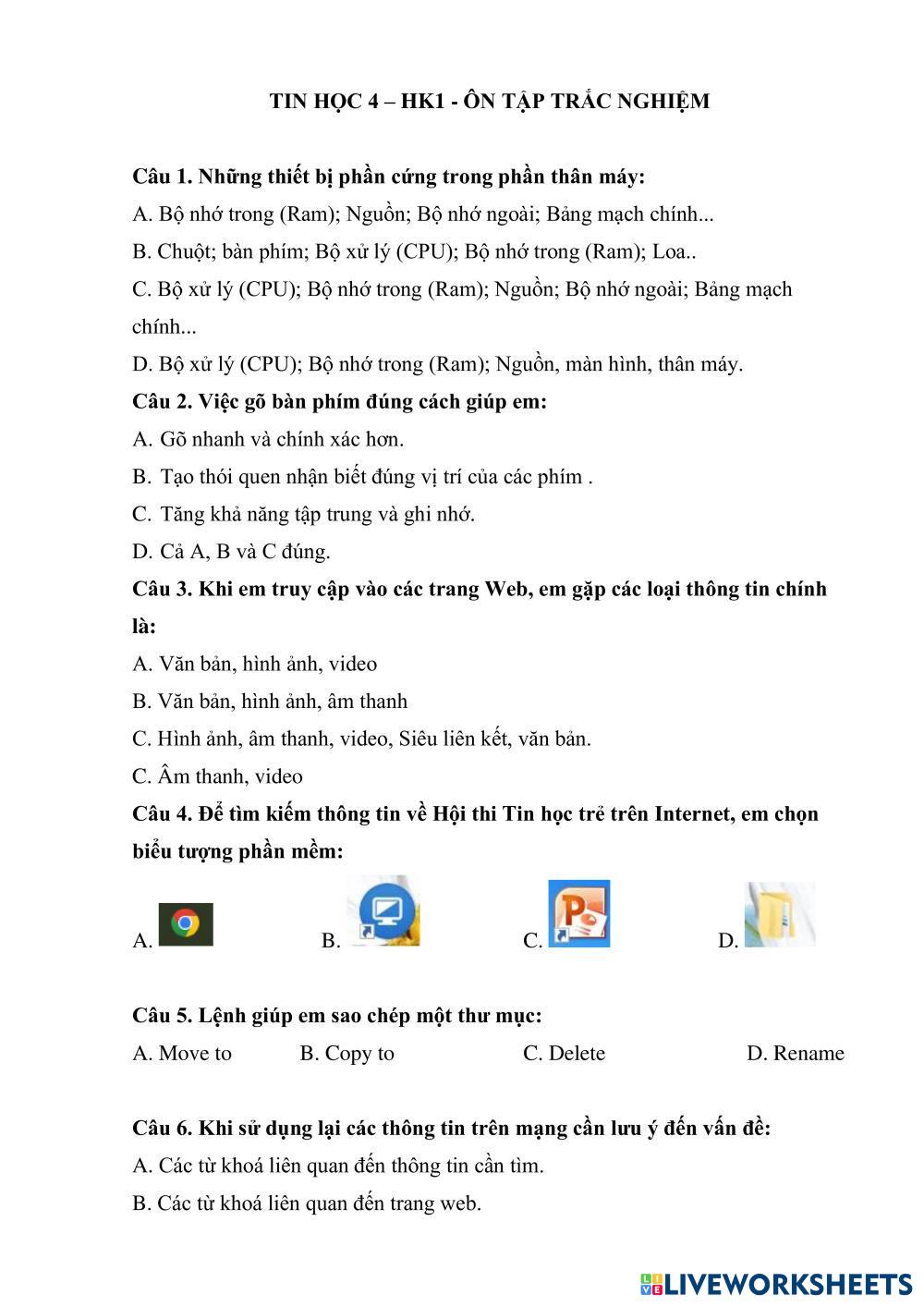 Worksheet Live Worksheets