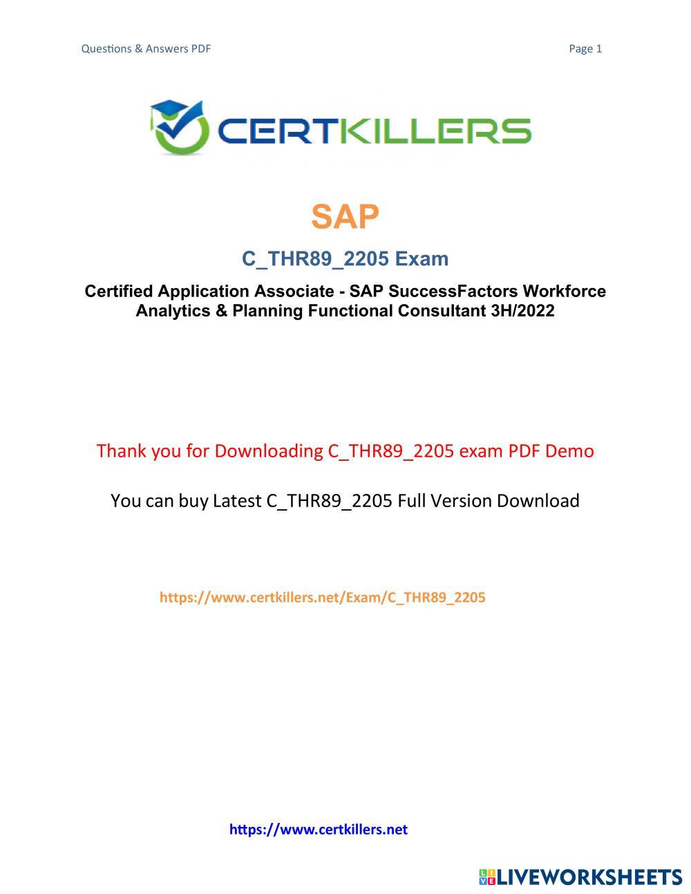 C THR89 2205 Exam Dumps: Your Gateway to Mastery Live Worksheets