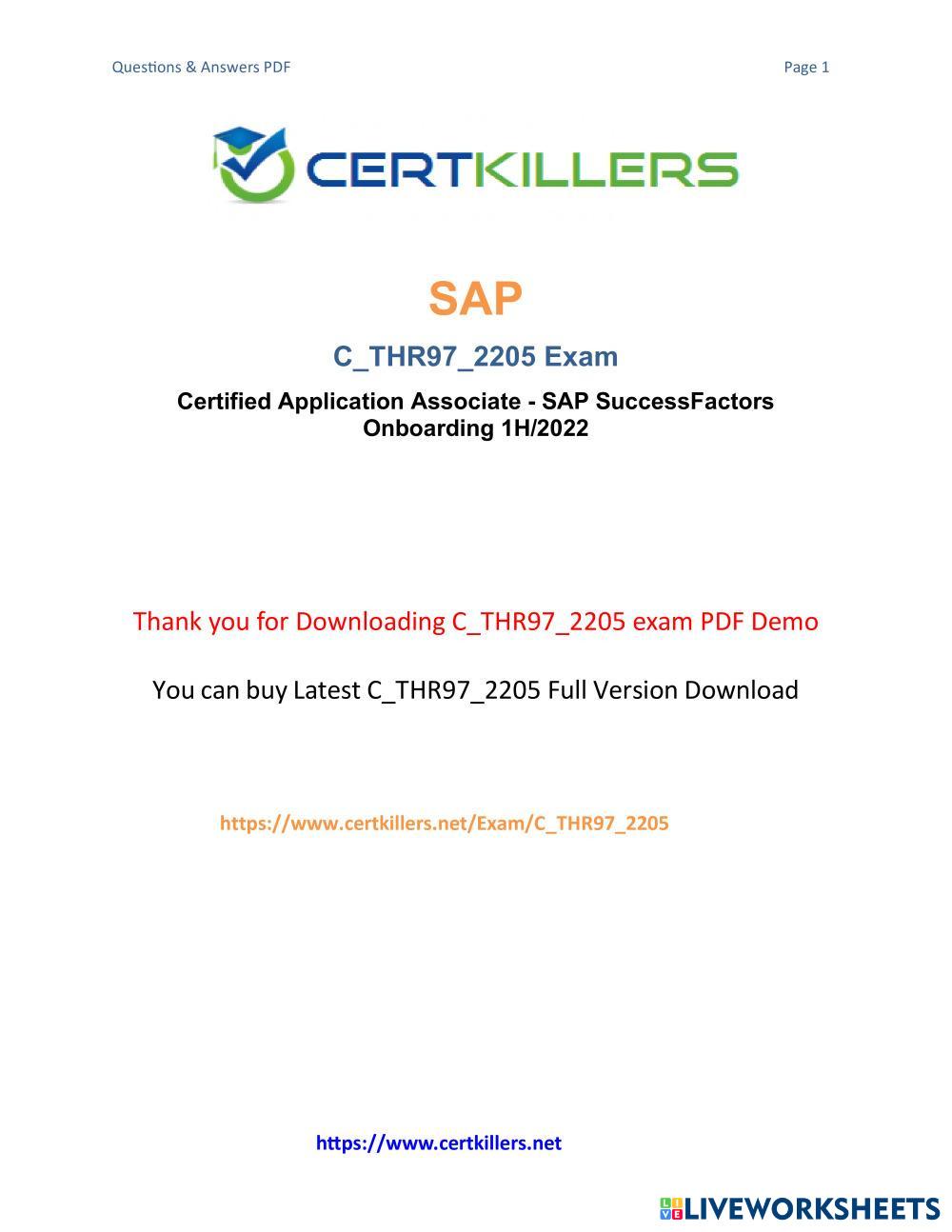 Mastering C THR97 2205: Your Comprehensive Exam Guide Live Worksheets