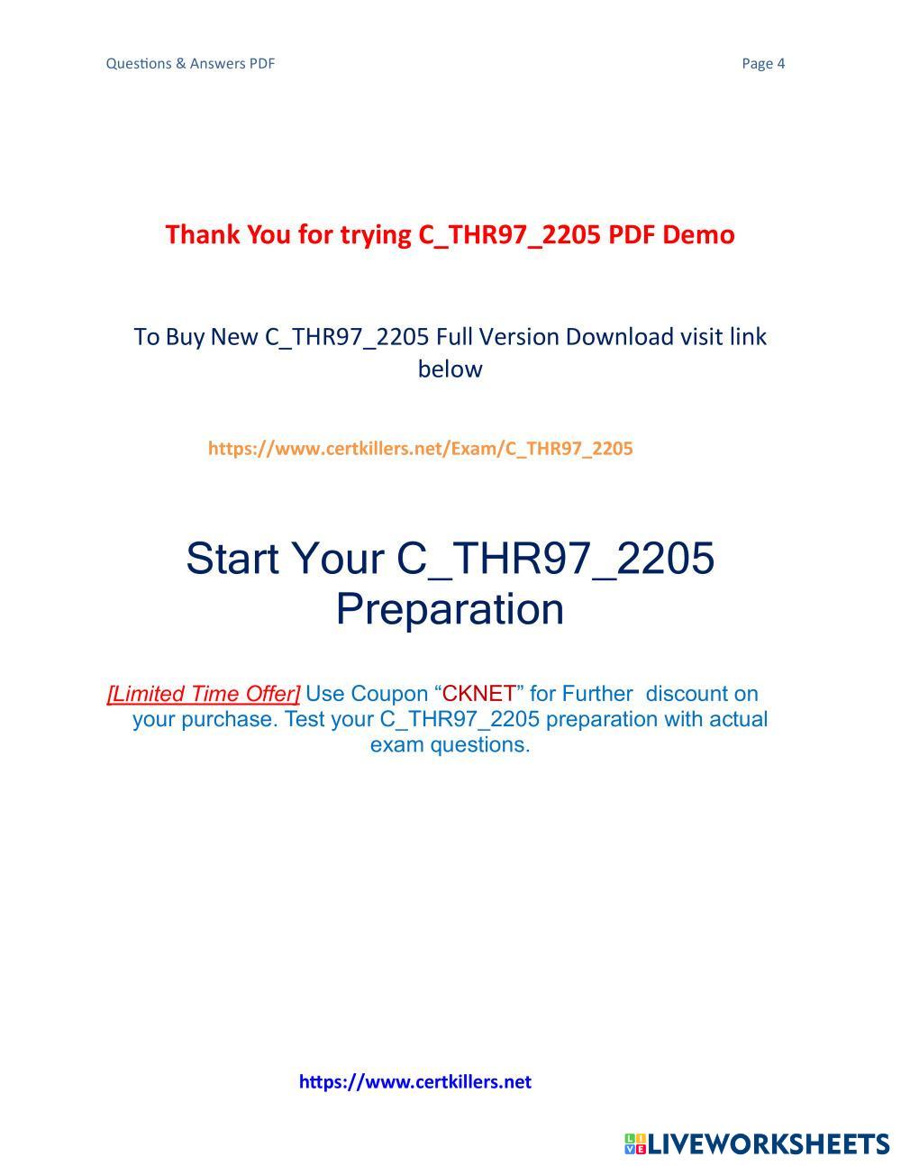 Mastering C THR97 2205: Your Comprehensive Exam Guide Live Worksheets