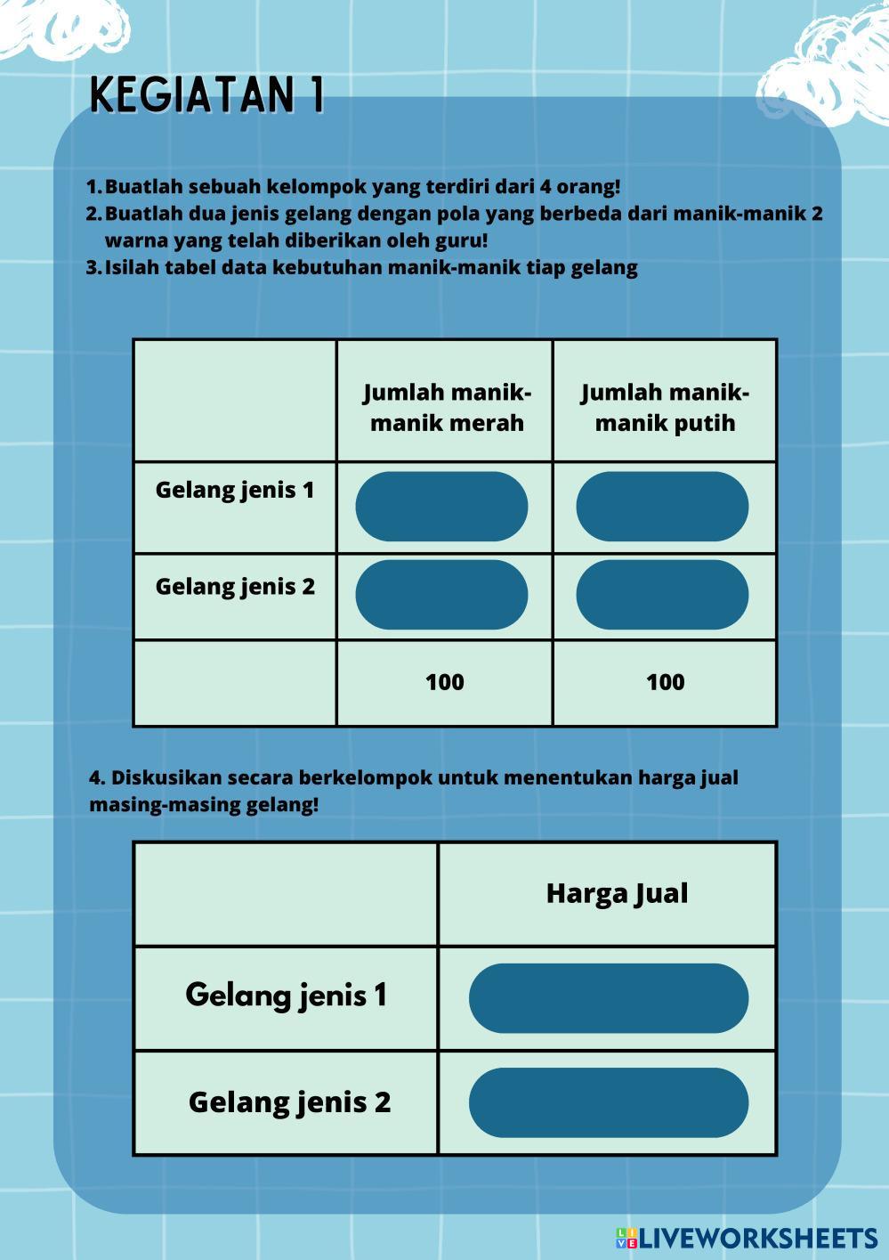LKPD Program Linear | Live Worksheets image.