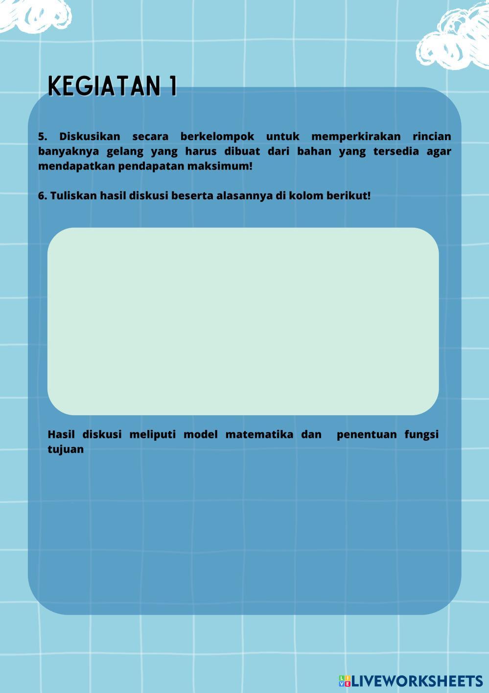 LKPD Program Linear | Live Worksheets