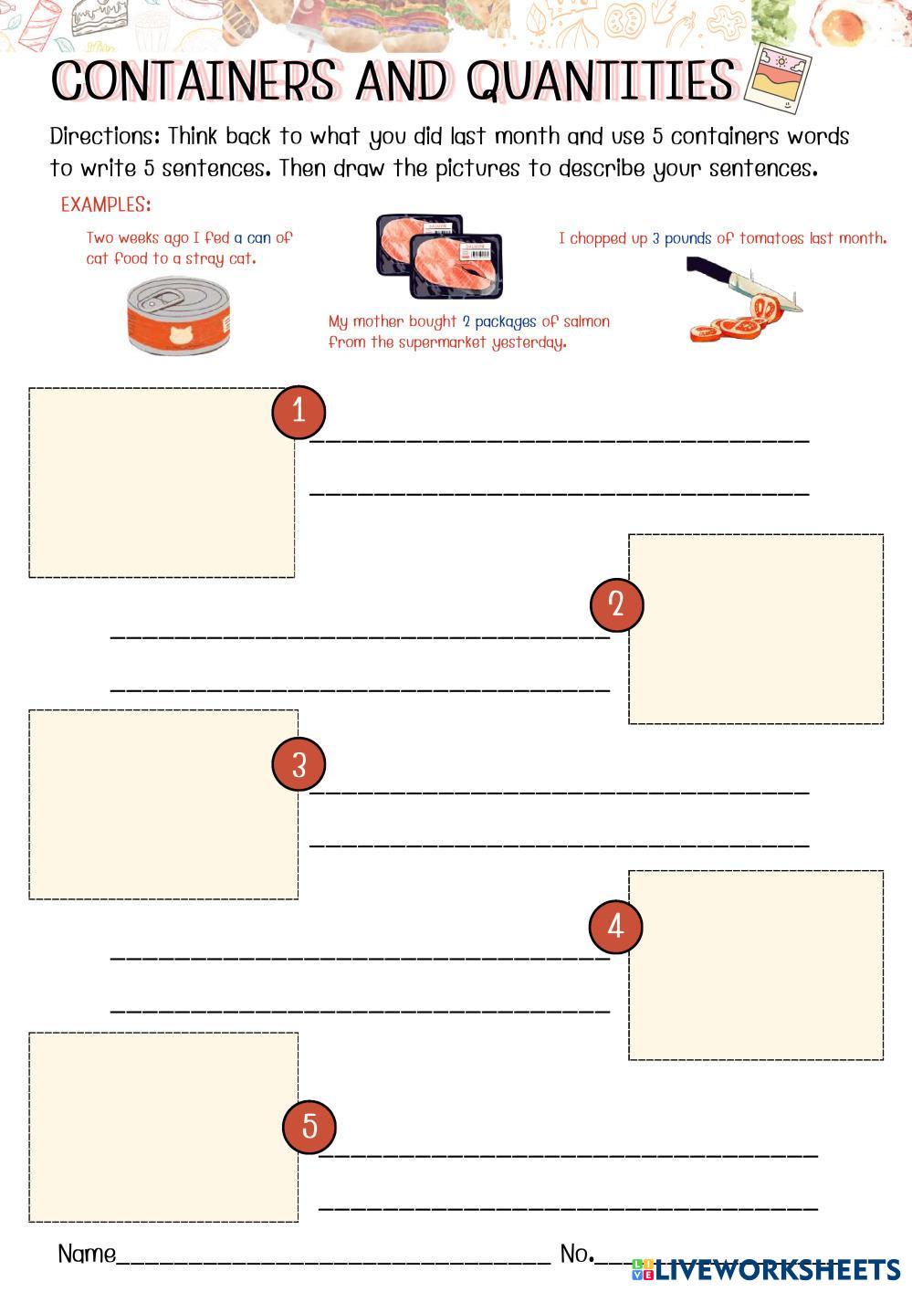 CONTAINERS AND … | Free Interactive Worksheets | 7446961
