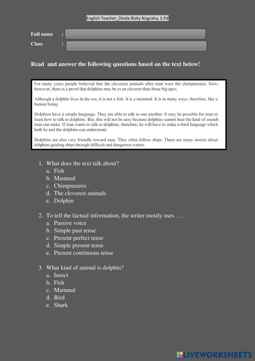 Factual Report | Live Worksheets