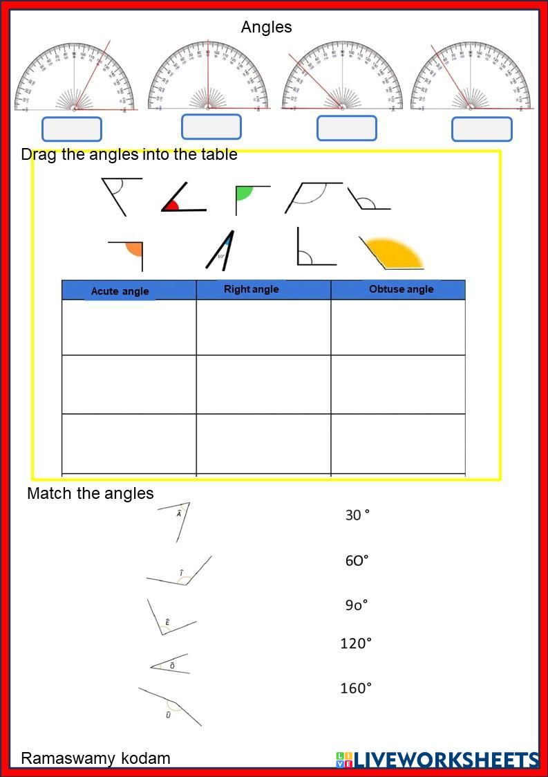 Types of angles Live Worksheets Types of angles Live Worksheets