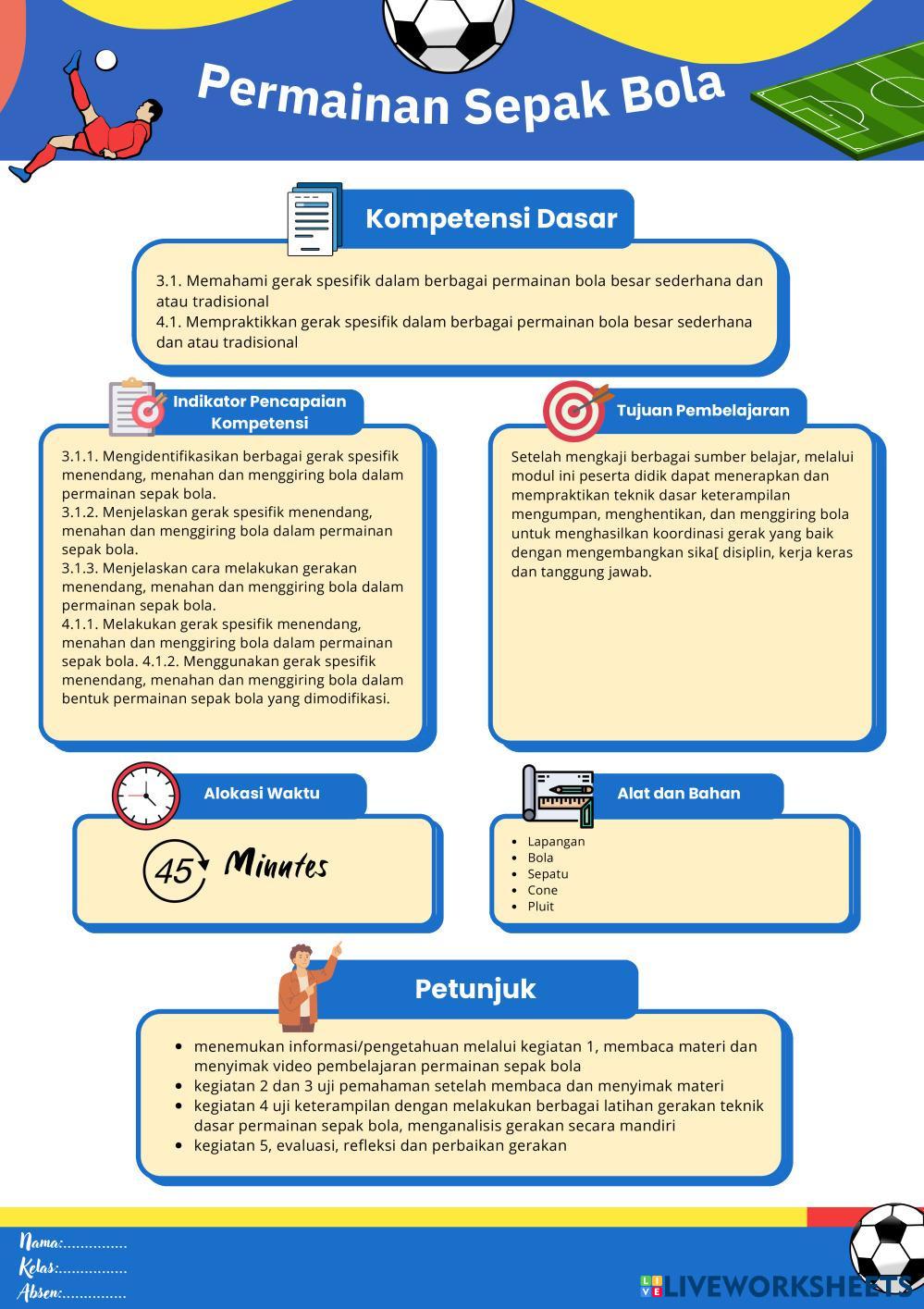 SEPAK BOLA | Live Worksheets
