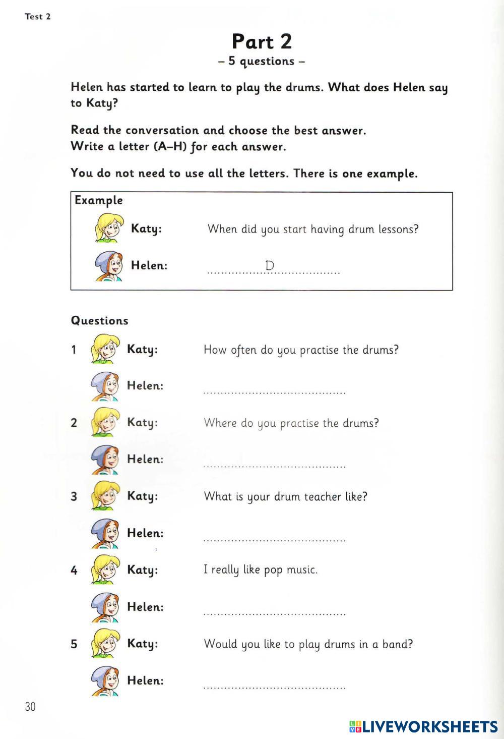 7468124 | Flyers 2 - Test 2 - Reading and Writing - Part