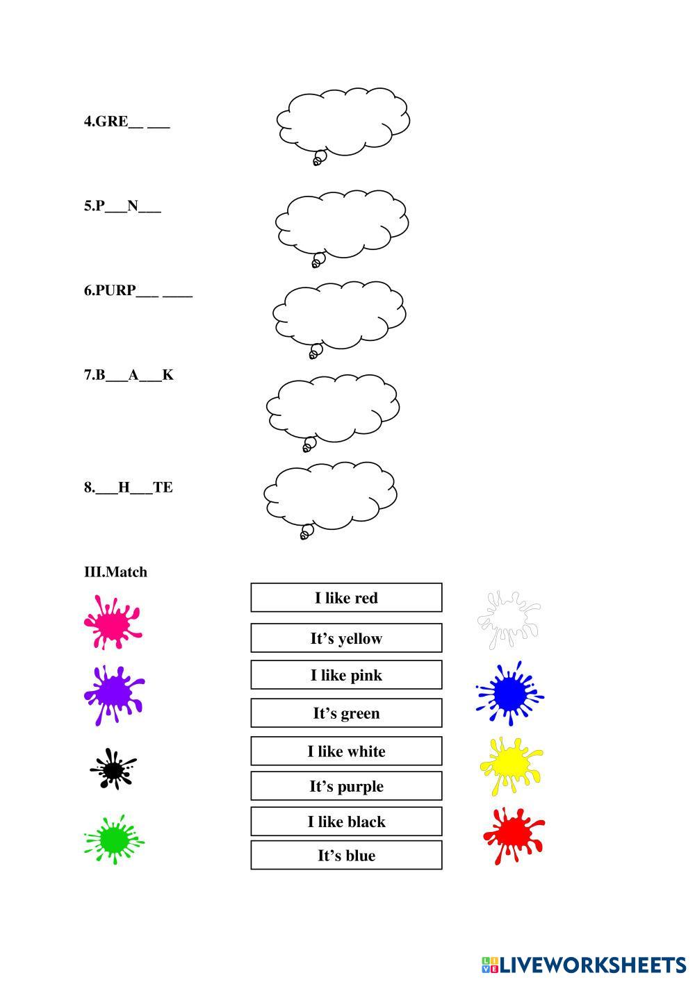 Colors Live Worksheets