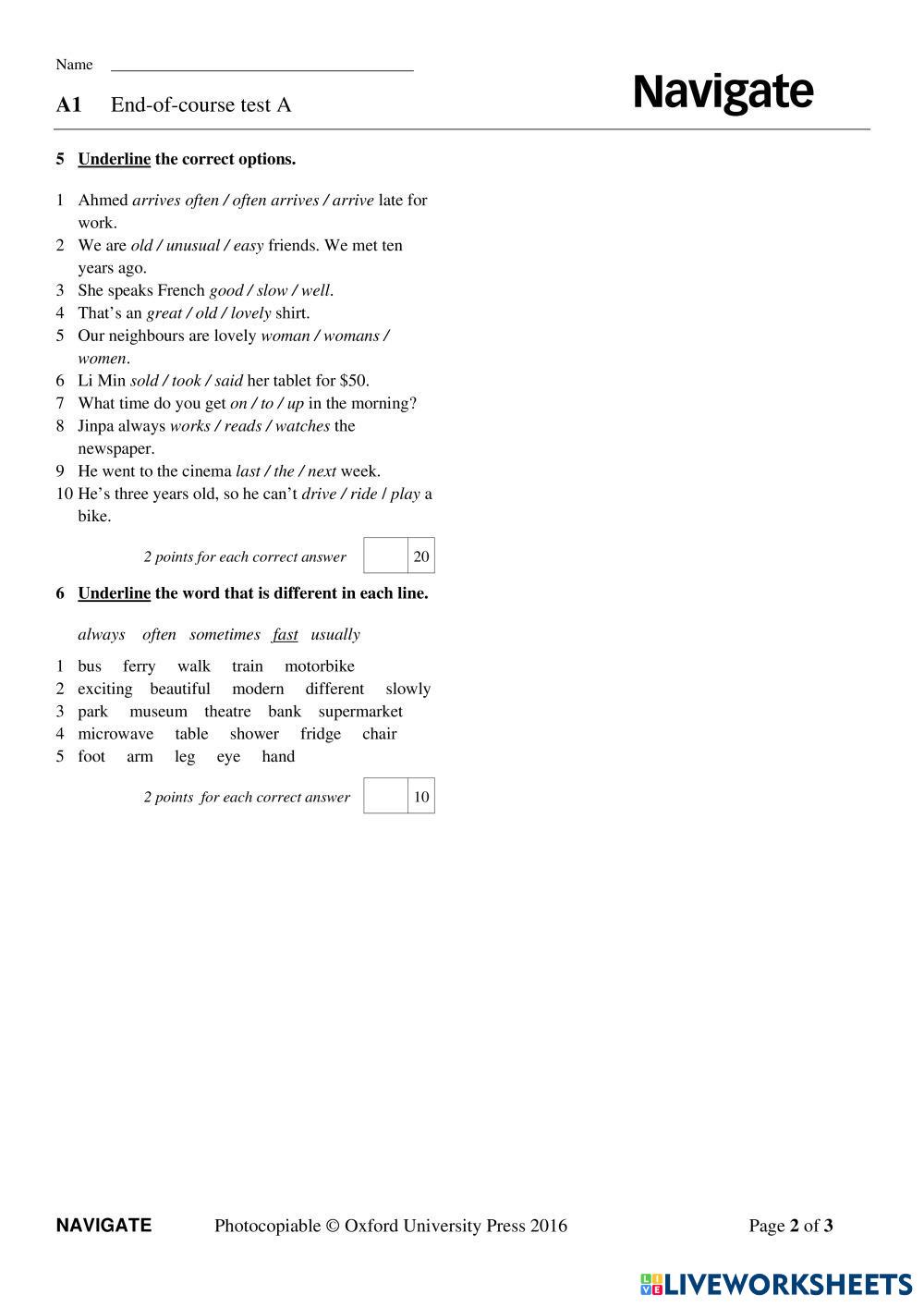 Final Test Navigate A1 7120281 final-test-navigate-a1-7120281