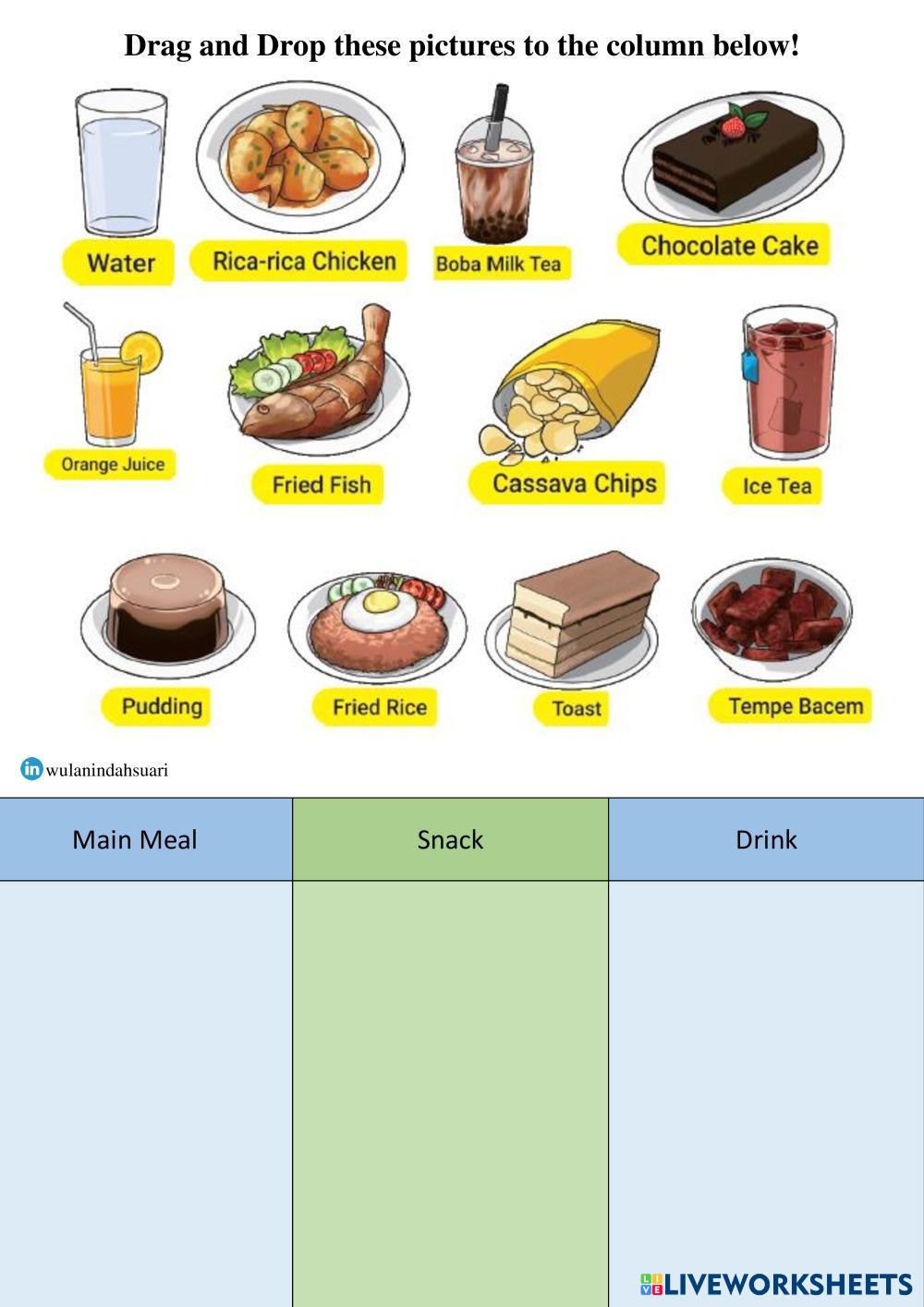 food-categorize-live-worksheets