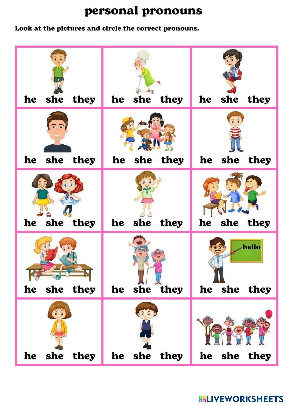 Personal Pronouns Choose The Pronouns Worksheets Pdf NBKomputer
