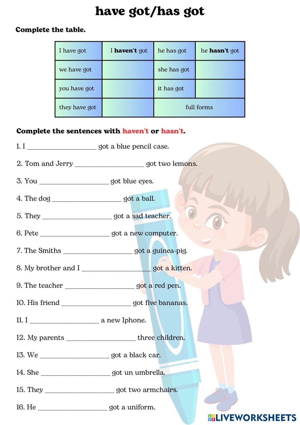 7122378 Have Got has Got LiveWorksheets 7122378 Have Got has Got LiveWorksheets