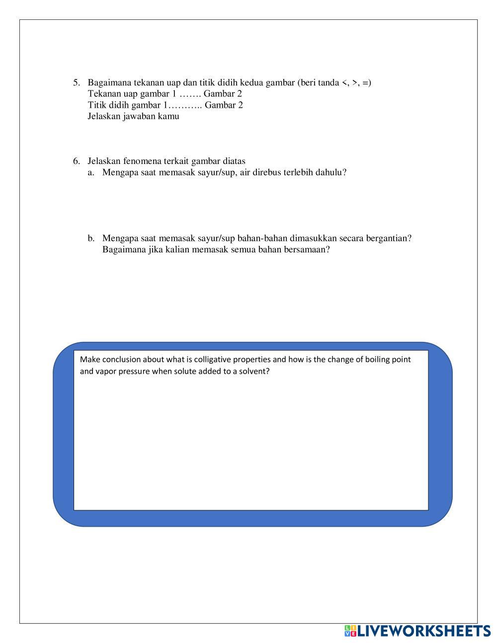 Worksheets Colligative Properties