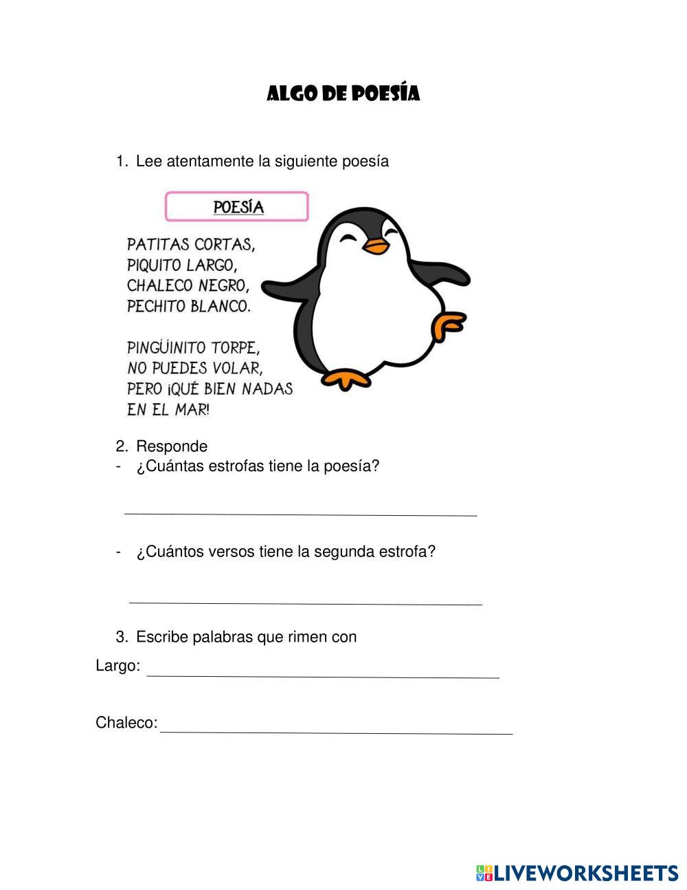 7127216 La Poesía Abril Sandes Liveworksheets 7127216 La Poesía Abril Sandes Liveworksheets