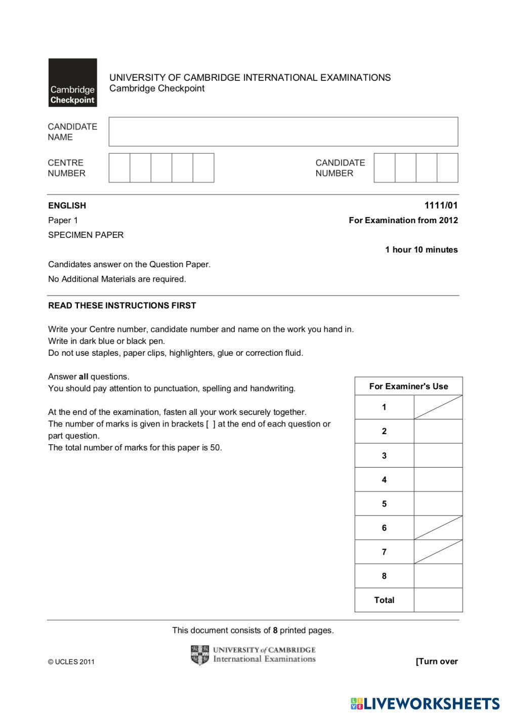 7132718 cambridge secondary checkpoint english