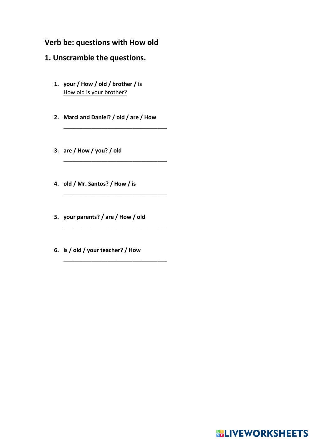 7133301 | How old questions | Lingostars - Mexicali