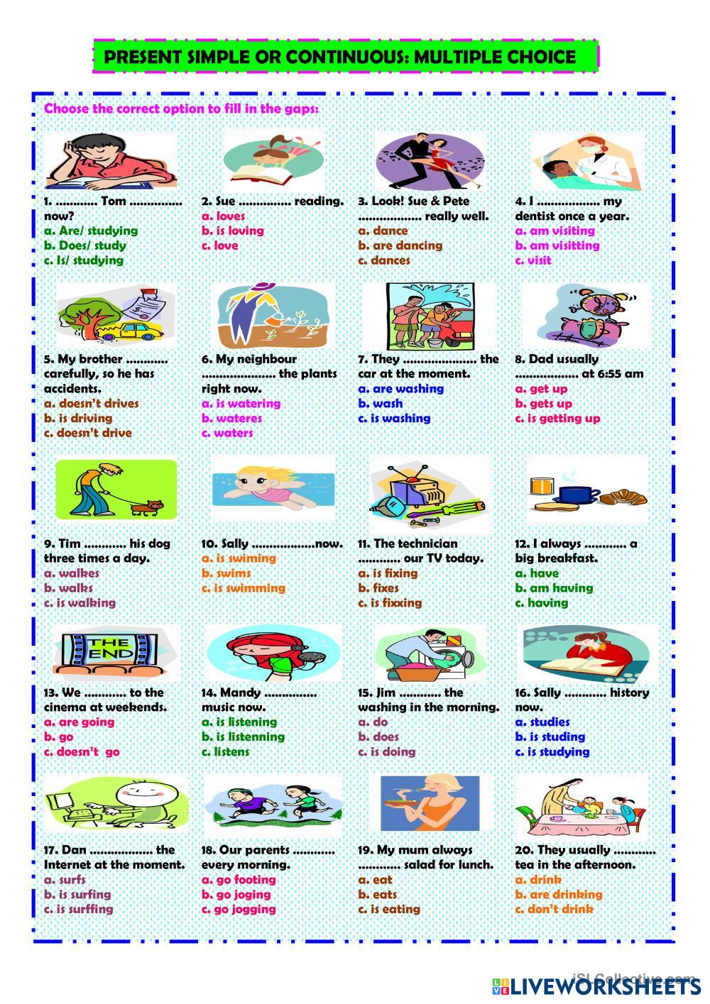 Present simple Free Interactive Worksheets 7134262