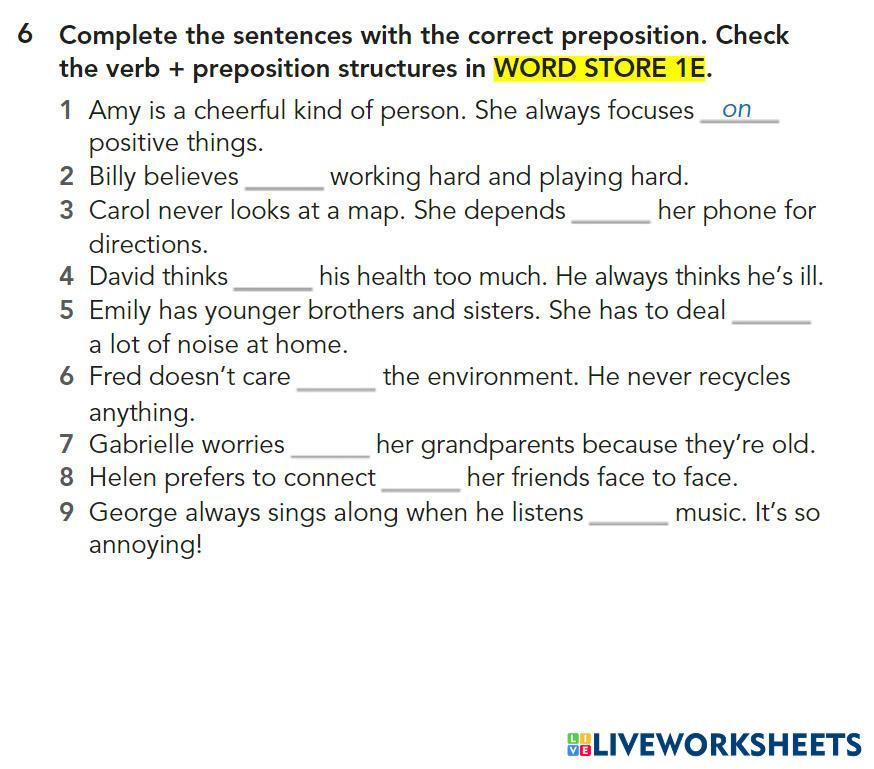 7135548 | Focus 2 WORD STORE 1E | Verb + preposition