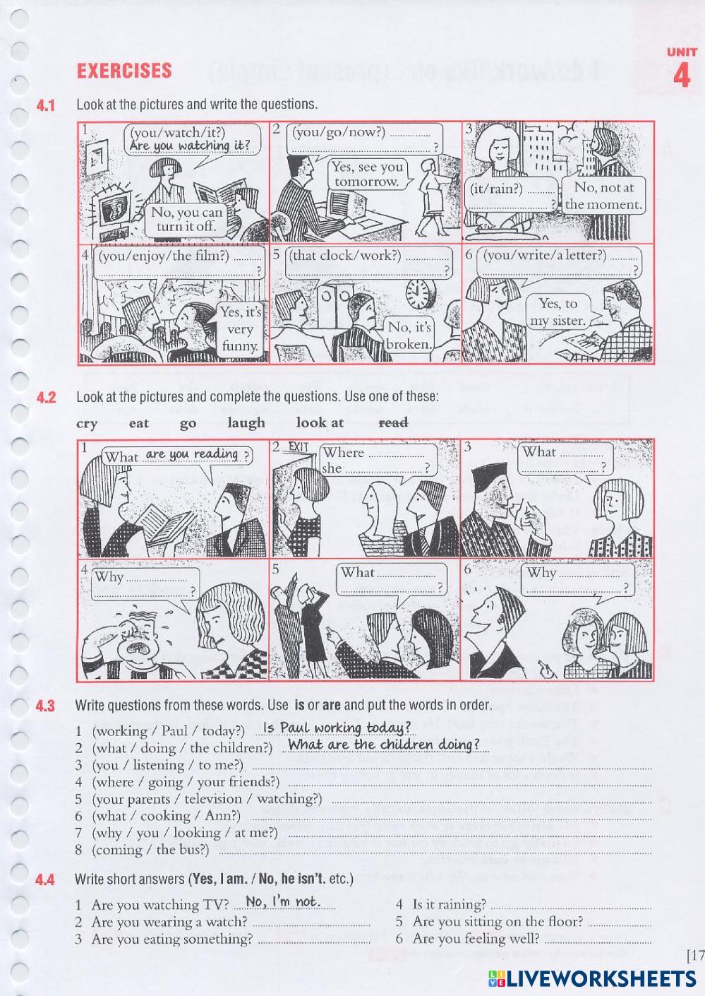 GRAMMAR IN USE UNIT 4 | Live Worksheets