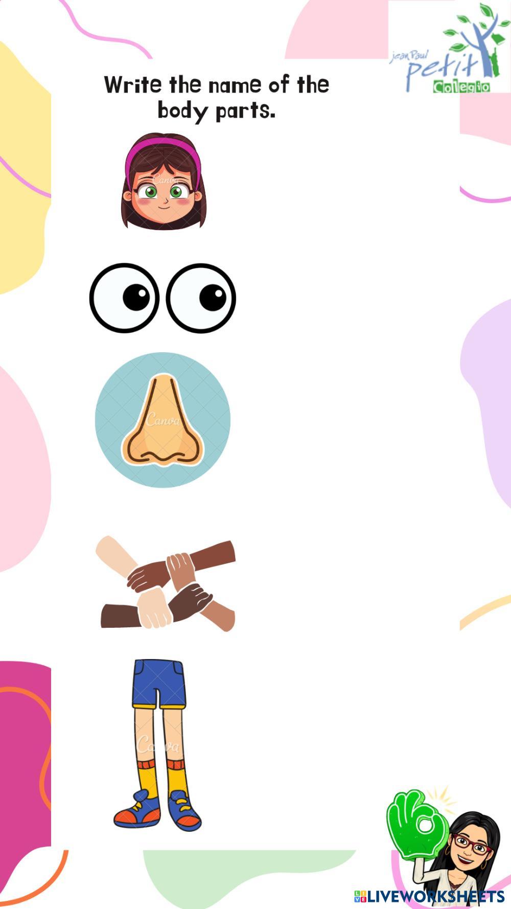 body parts Live Worksheets