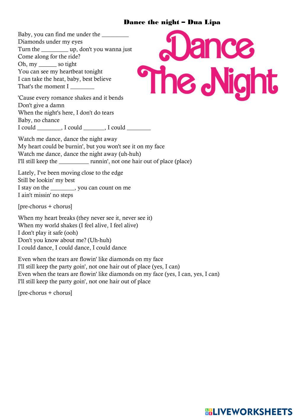 Dua Lipa - Dance The Night ( Tradução ) .