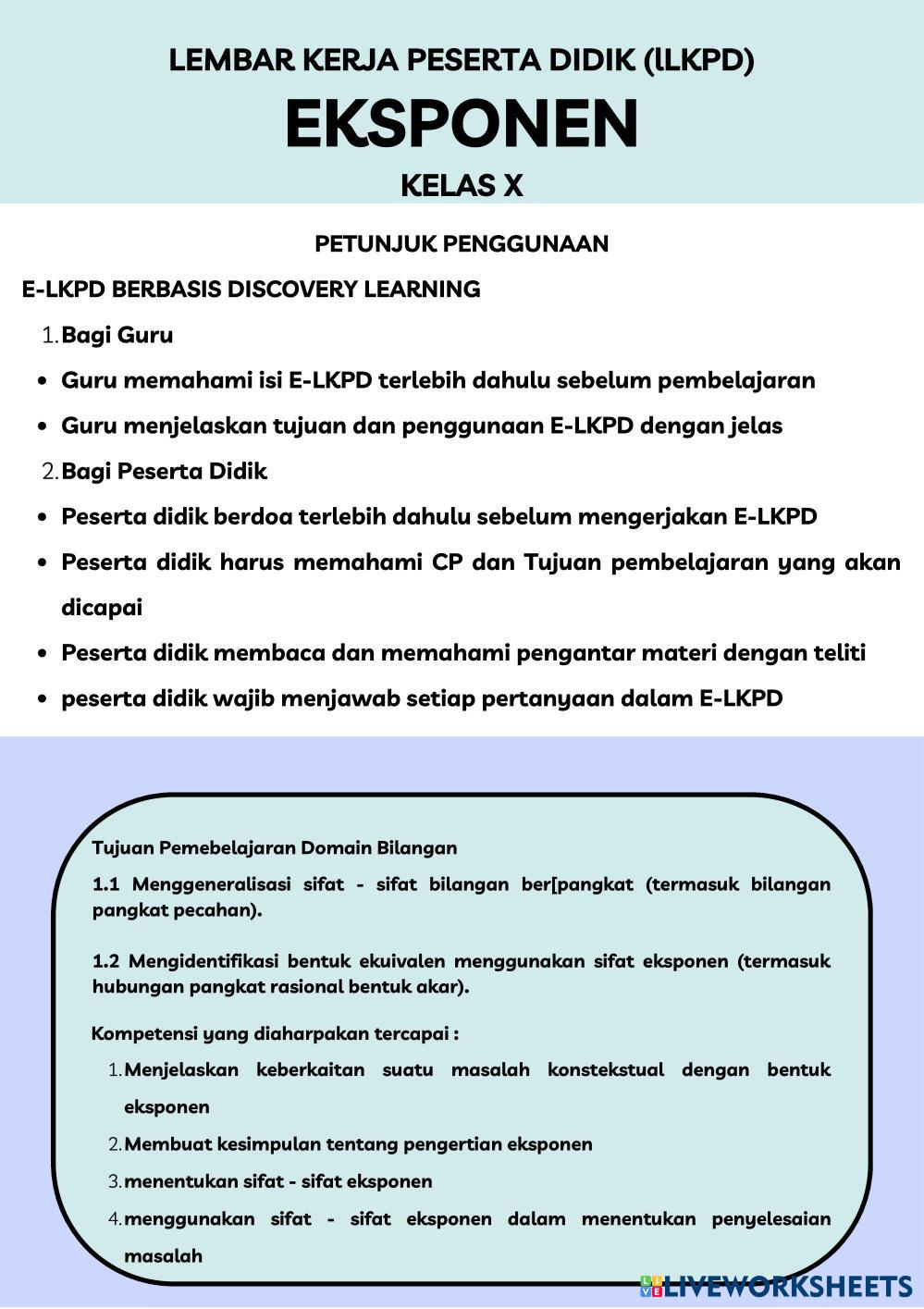 Lembar kerja 1 live worksheets