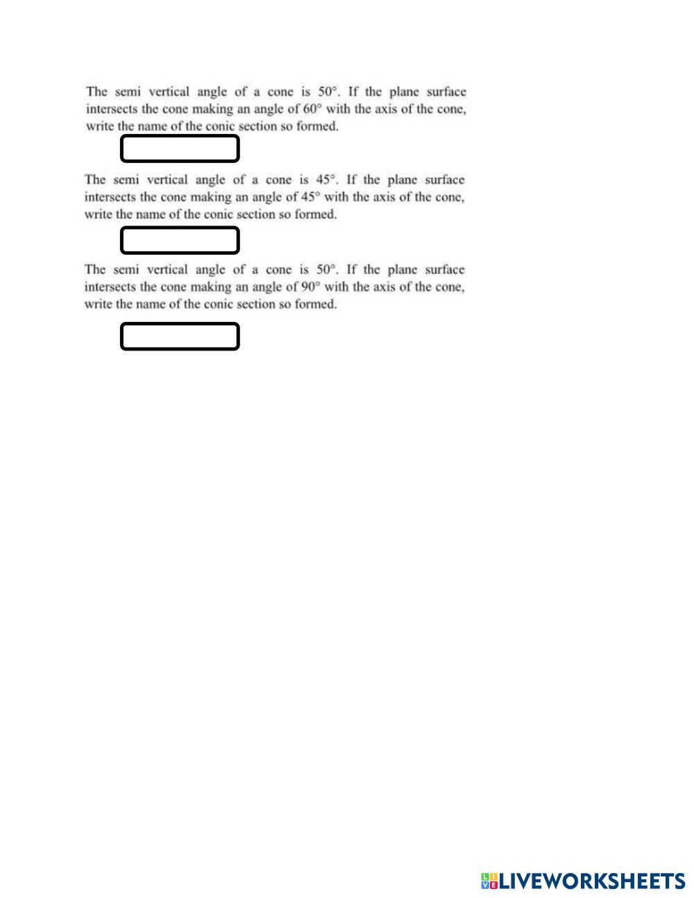 Conic Sections Practice Worksheet