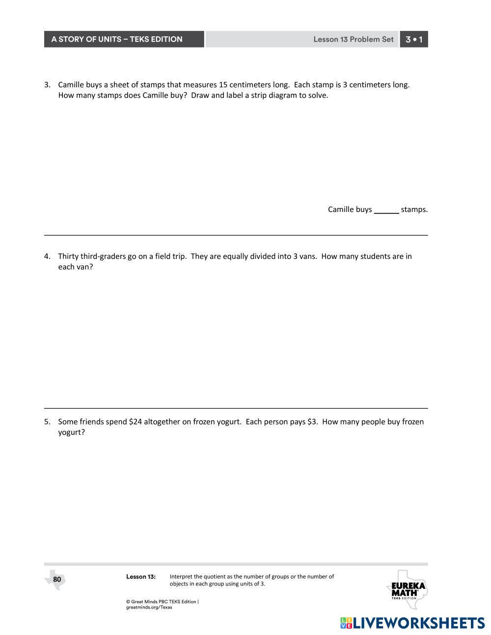 Eureka Grade 3 Module 1 Lesson 13 7151794 | Lynnae