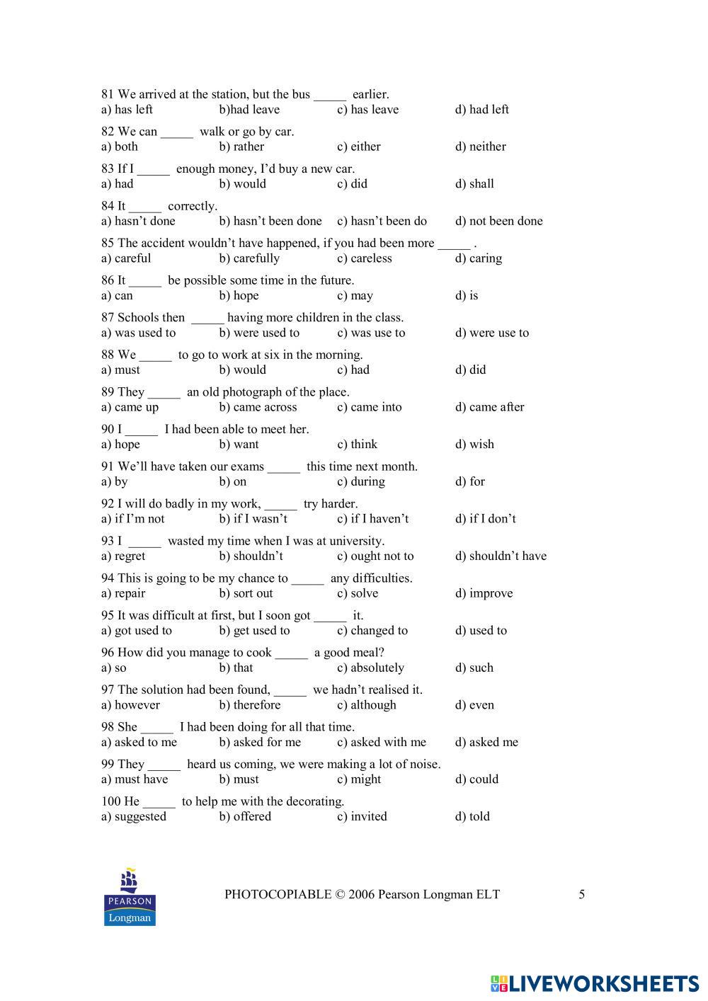 Placement Test 7160164 Maribobeshko Live Worksheets placement-test-7160164-maribobeshko-live-worksheets