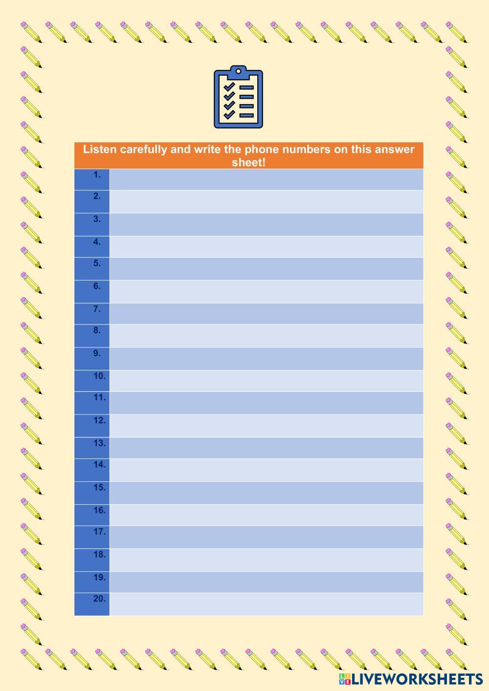 7161859 telephone number listening practice in english