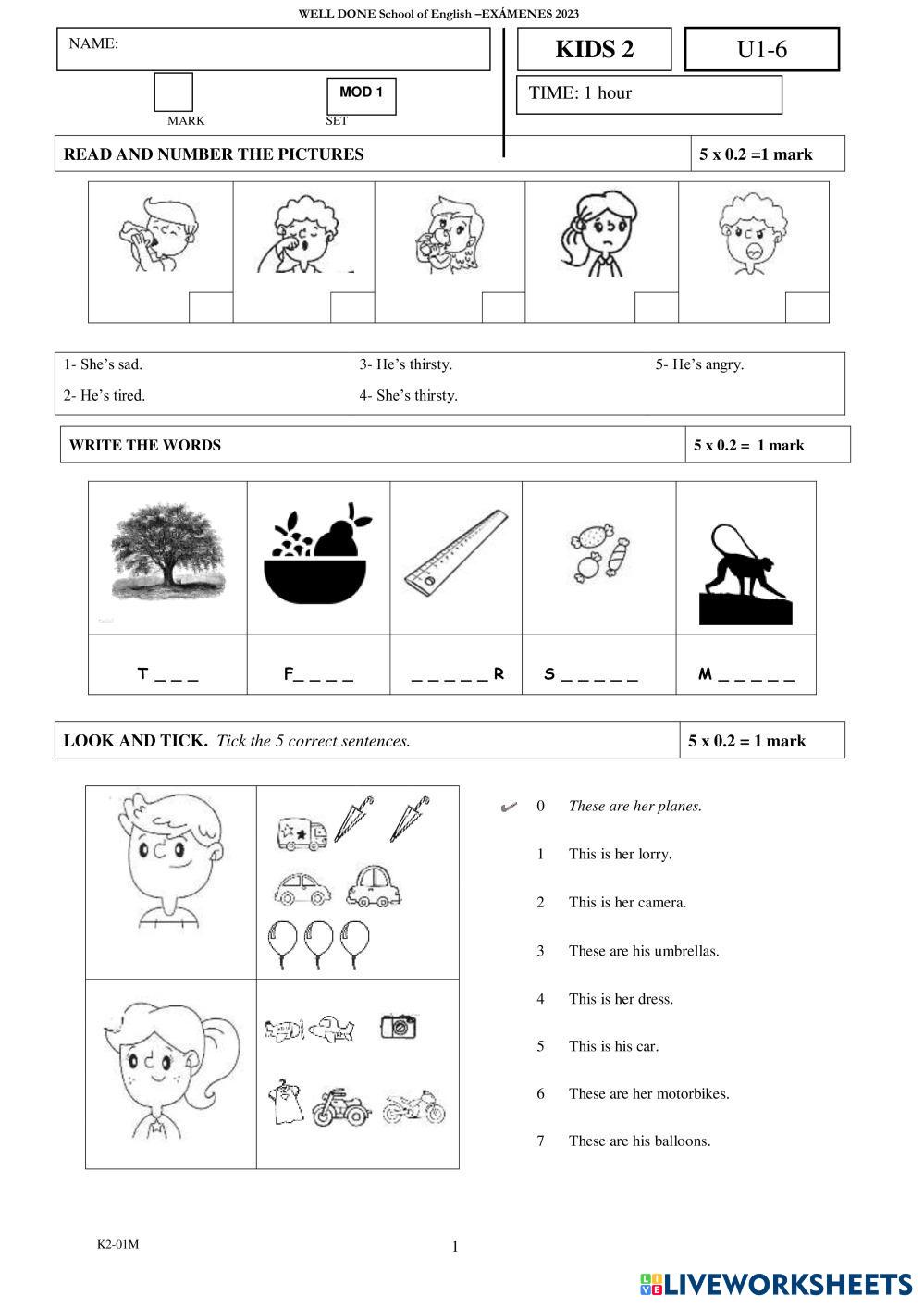 Kids 2 | Well_Done | Live Worksheets