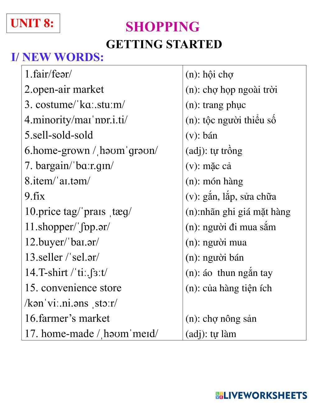 7171097 English 8 Unit 8 Getting Started Huá Nh Thá 7171097 English 8 Unit 8 Getting Started Huá Nh Thá