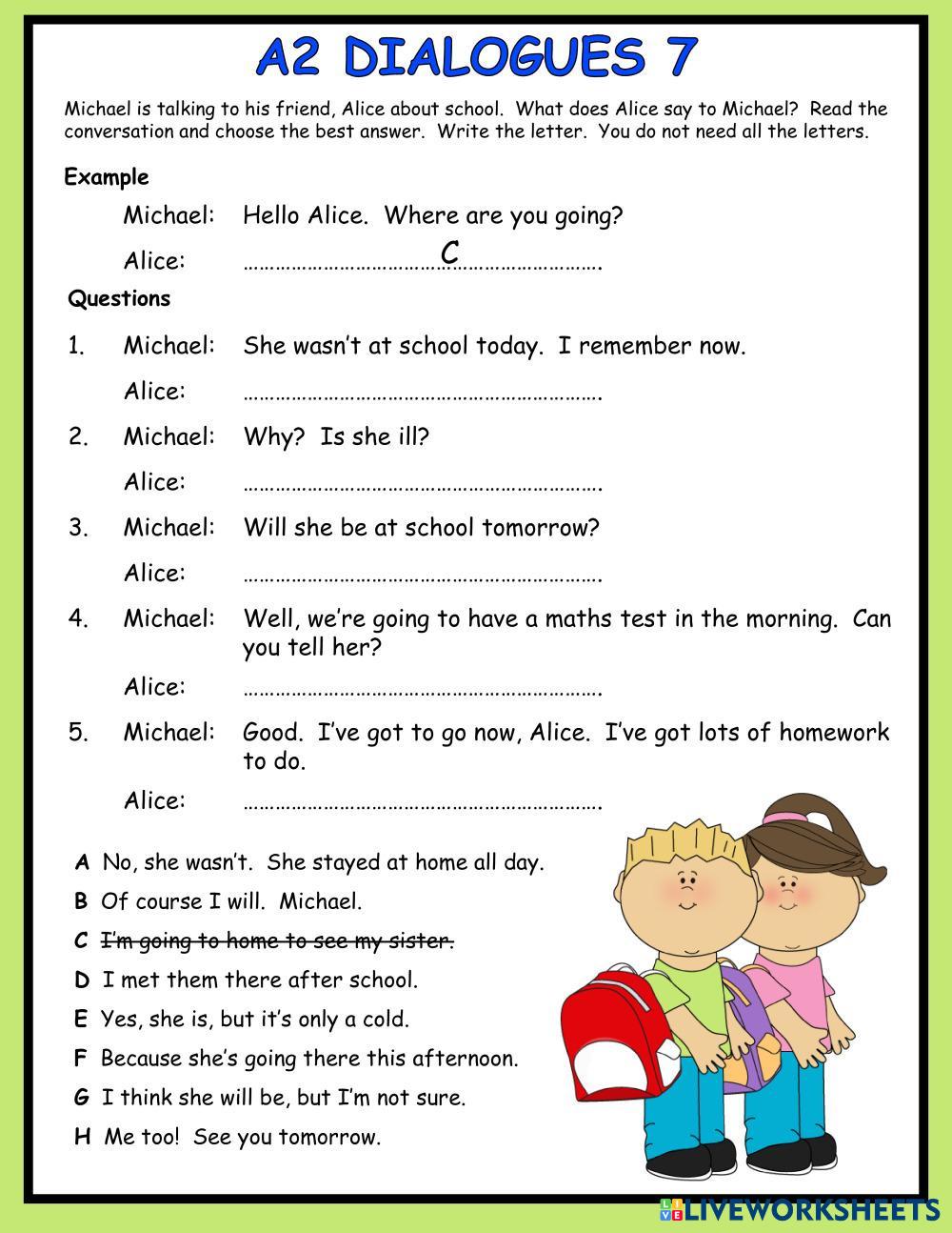 A2 Dialogues 7 Too Sick For School Ill LiveWorksheets a2-dialogues-7-too-sick-for-school-ill-liveworksheets