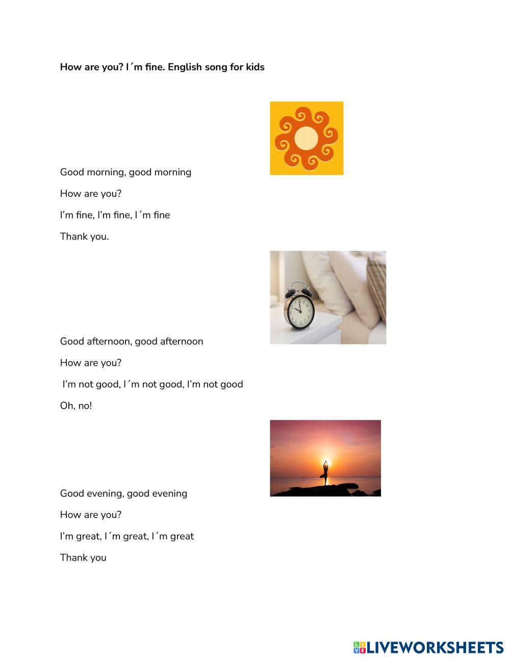 How are you? I'm fine. (Greeting song) - English song for Kids - Exciting song