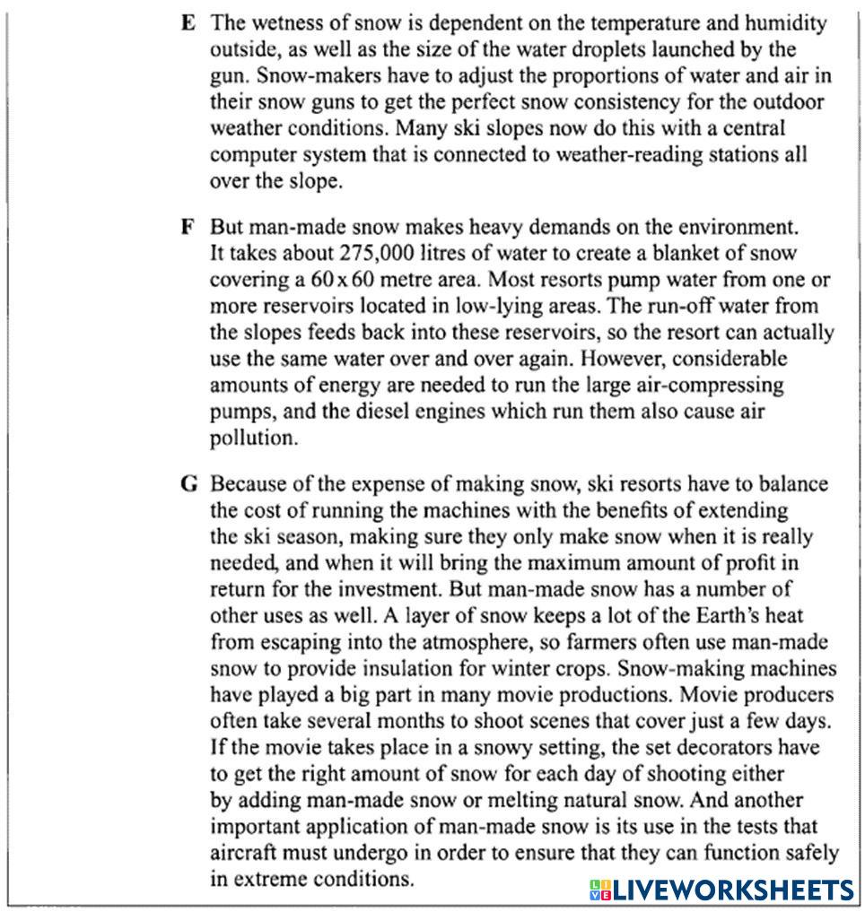 IELTS Reading Practice - Matching Paragraph Headings | Live Worksheets