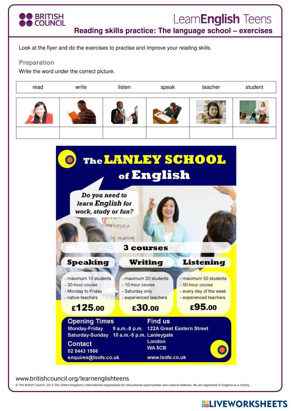 7185587 | READING PRACTICE - BEGINNER- THE LANGUAGE