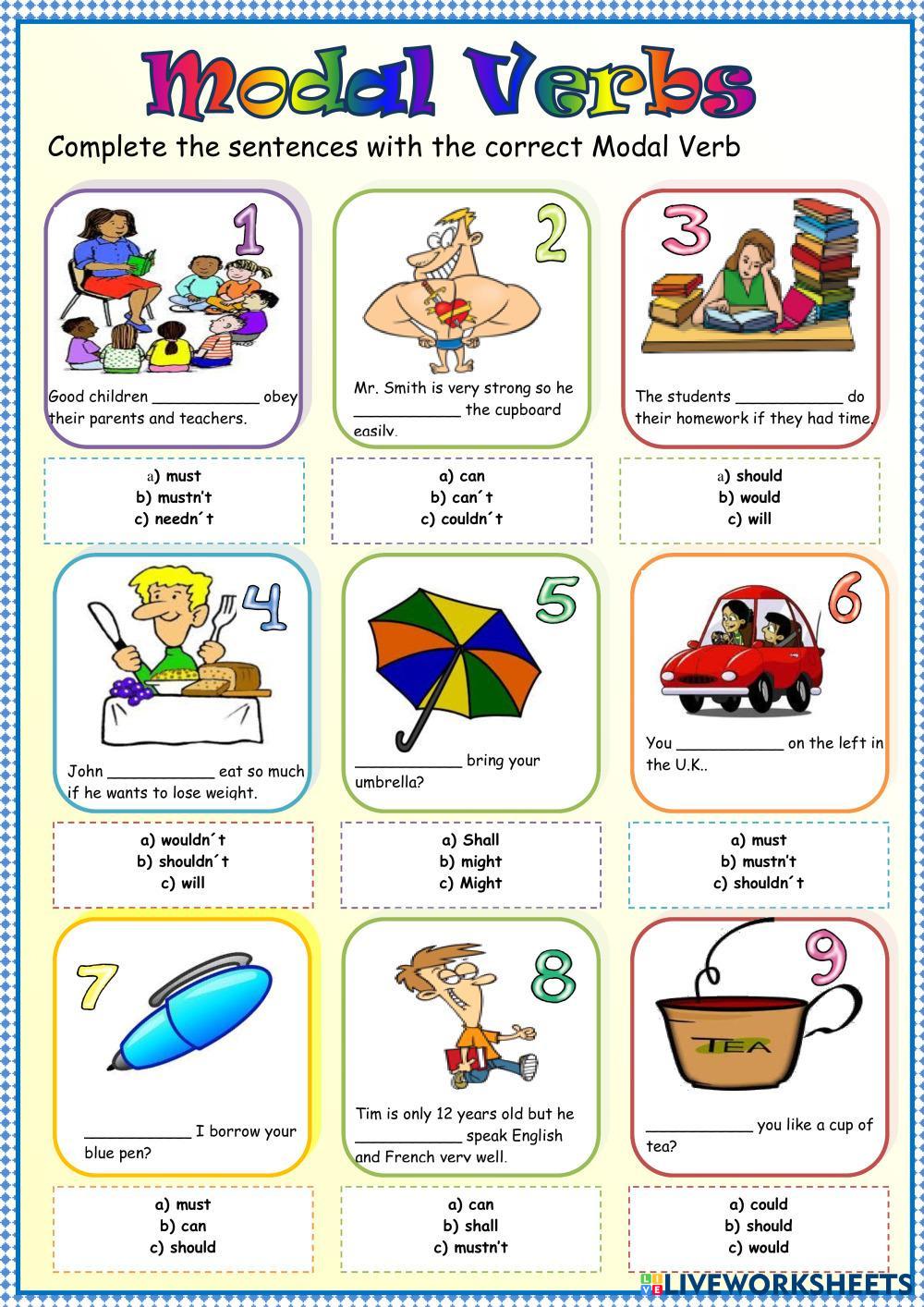 Exercícios Modal Verbs 9o Ano - FDPLEARN