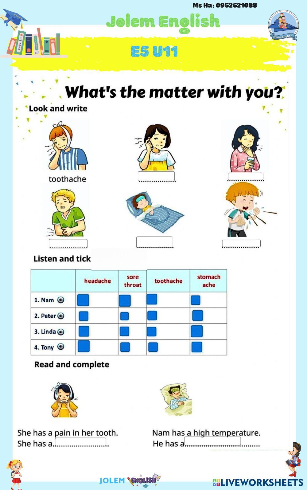 e5-u11-what-s-the-matter-with-you-l1-live-worksheets