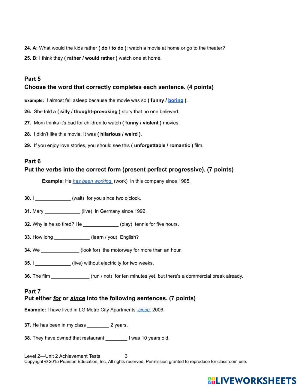 Grammar Review | Live Worksheets