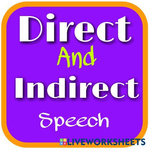 worksheet for indirect and direct speech