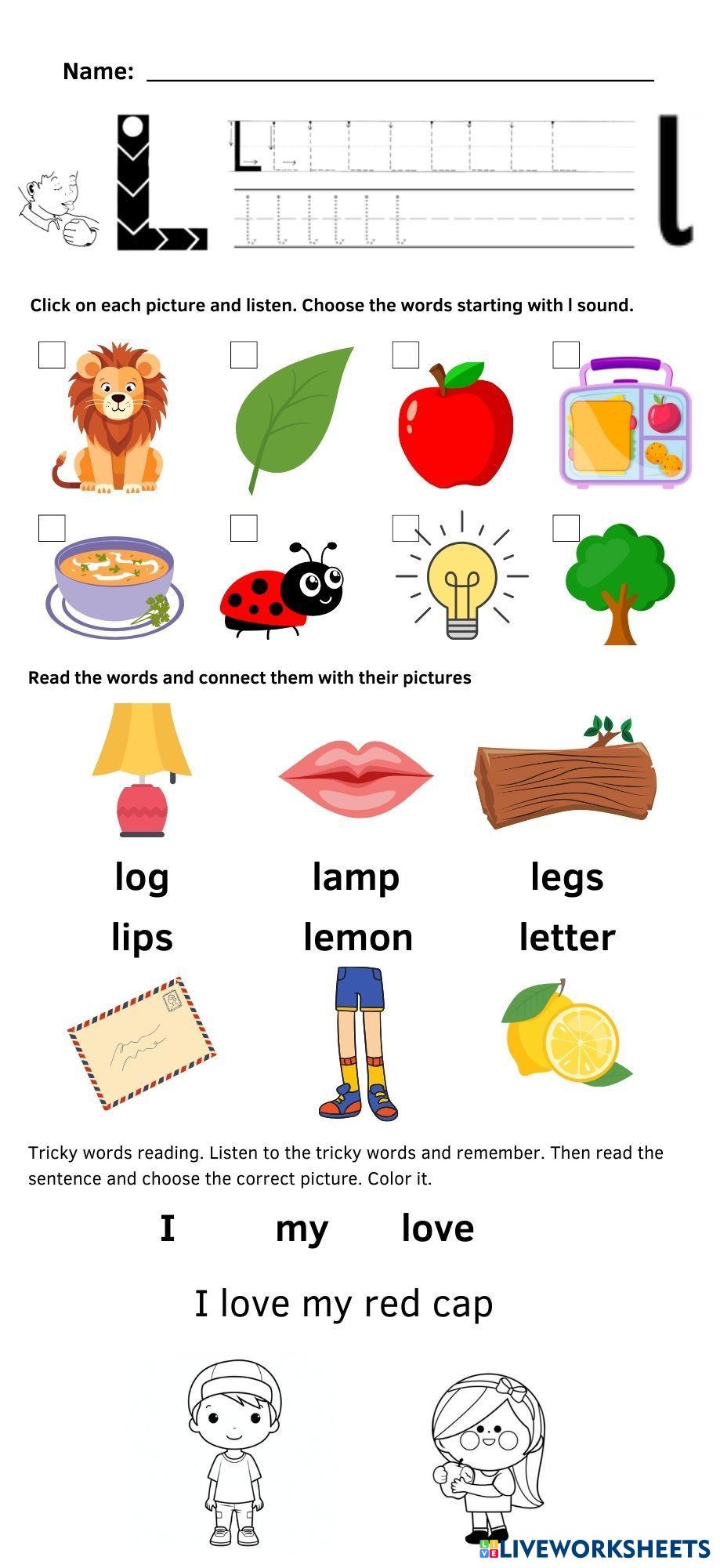 Jolly Phonics L Live Worksheets