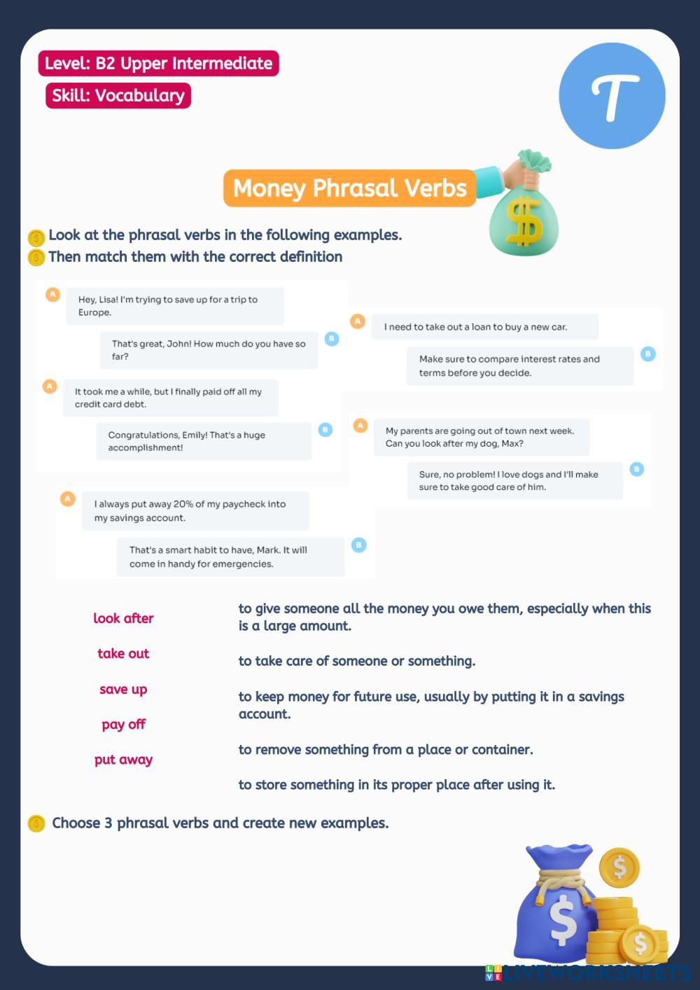 B2 vocabulary money phrasal verbs 7486941 macarena