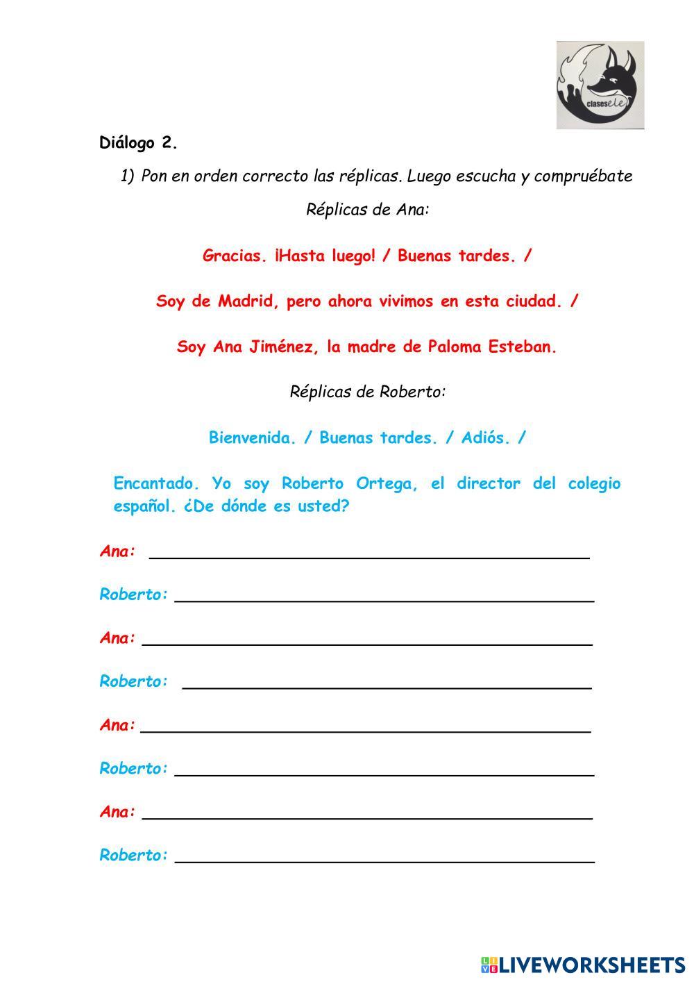 Hola ¿Cómo te llamas? worksheet Live Worksheets