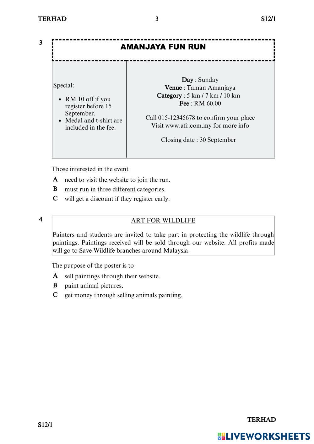 FORM 1 ENGLISH Free Interactive Worksheets 7498016