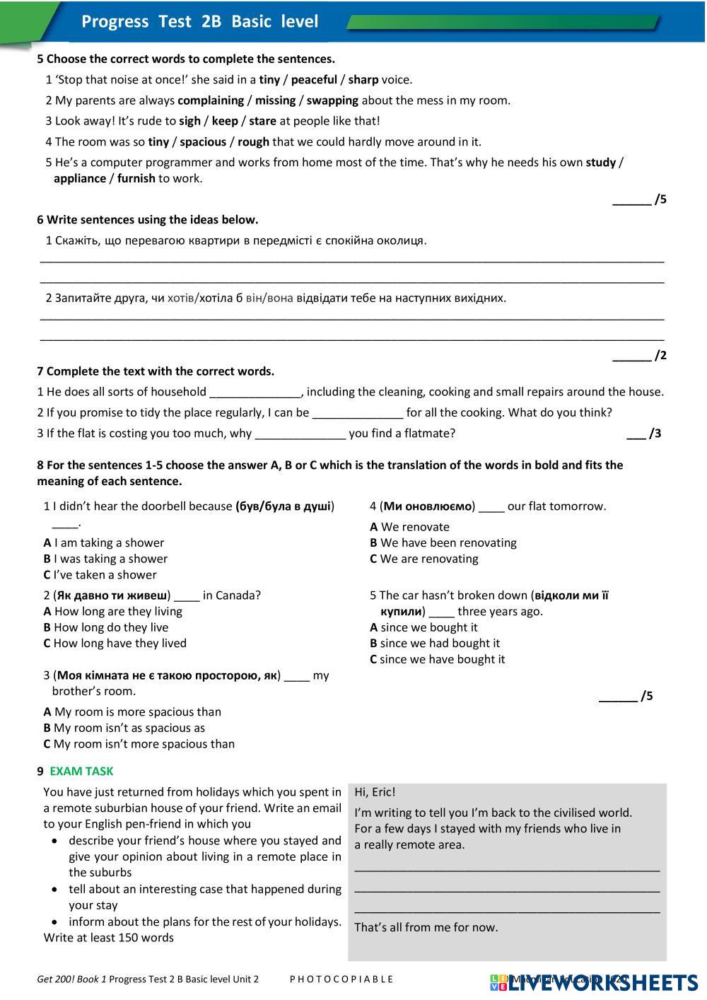 GET 1 UNIT2 BASIC 2B | Live Worksheets