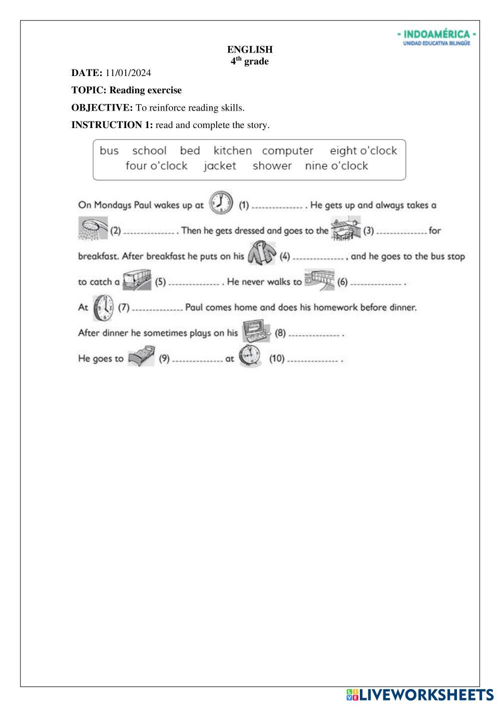 Simple present third person live worksheets