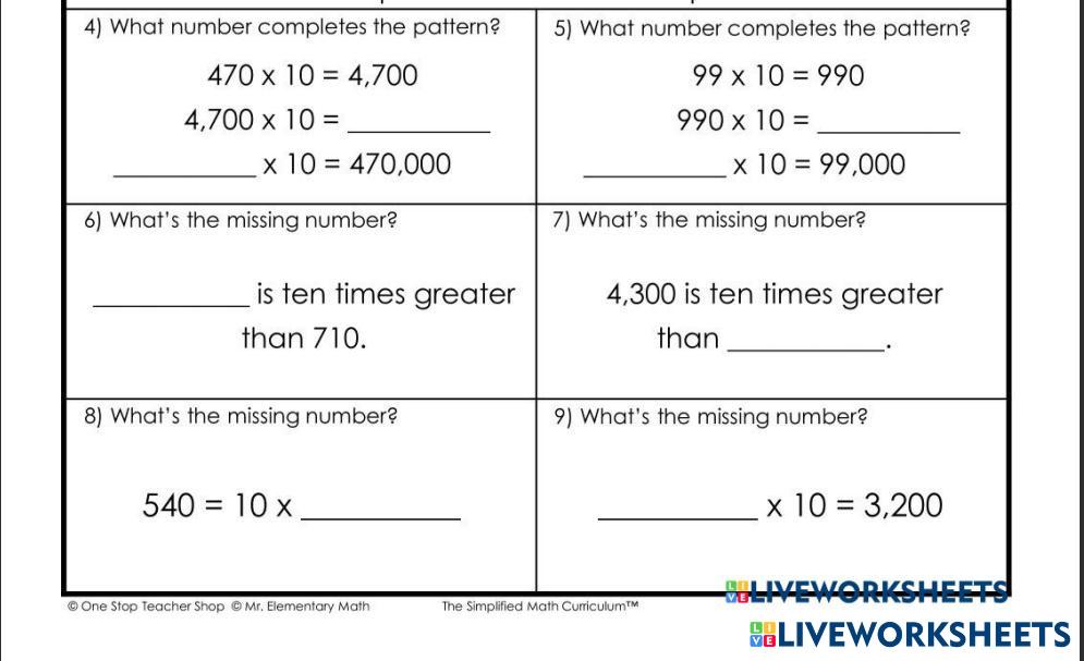 Place Value | Live Worksheets