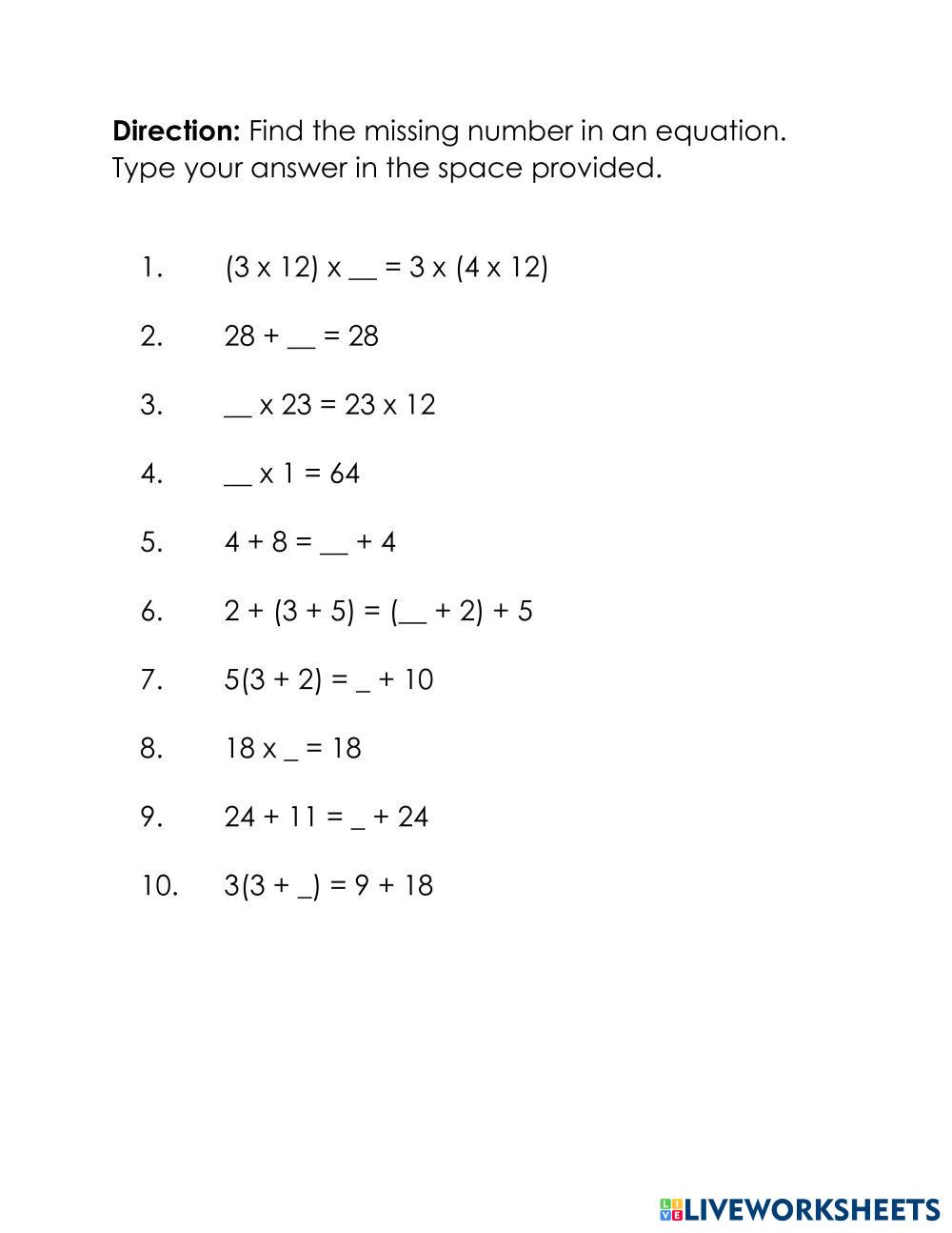 7520849 | Missing Number in an Equation | Shane Mendoza