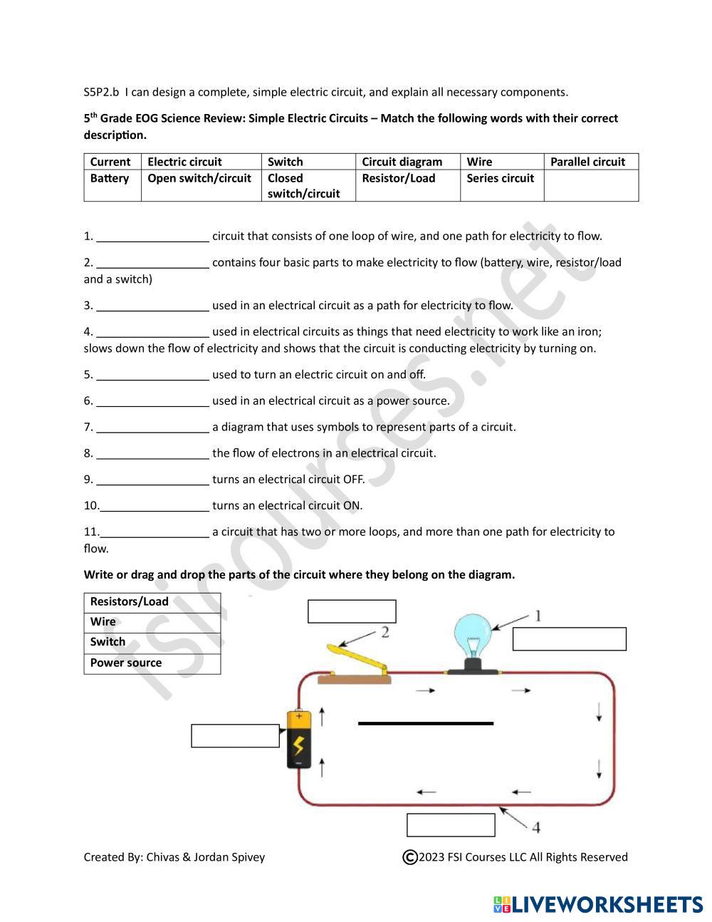 7524712 5th grade eog science review simple electric